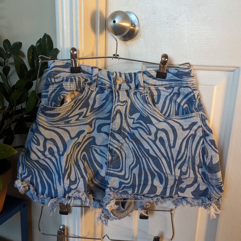 H&M Printed Denim Shorts